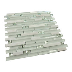 Matte and GLossy White Luxury Diamond Glass Mosaic Tile Collection - Home Accessories & Decor
