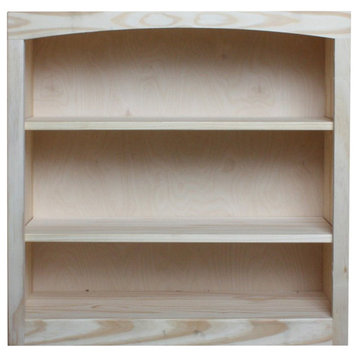 Pemberly Row 30" x 30" Traditional Pine Wood Bookcase in Natural