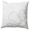 Petal Lines Indoor/Outdoor Throw Pillow, Green/White, 20x20"