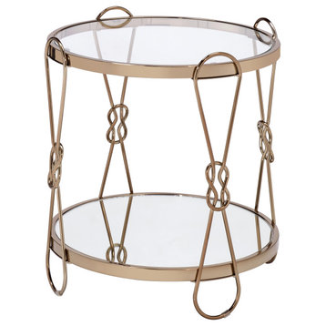ACME Zekera End Table, Champagne and Glass