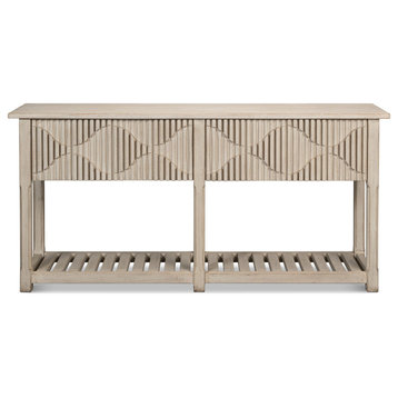 Lola Console Table With Drawers and Shelf Stone Gray Wood
