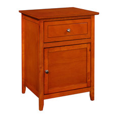 1-Drawer, 1-Door Nightstand, Oak