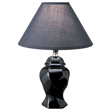13"H Ceramic Table Lamp, Black