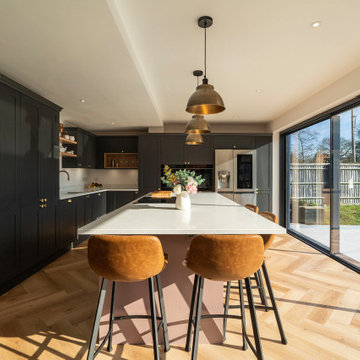 Grey and Pink Shaker Kitchen in Stadhampton