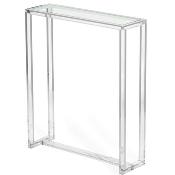 Ava Small Console, Clear, Clear Glass