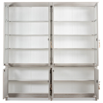 Harper Glass Doors Front Curio Bookcase With Cabinets
