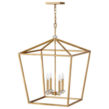 4 Light Extra Large Open Frame Chandelier in Transitional Style - 22 Inches