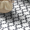 8"x8" Rissani Handmade Cement Tile, White/Black, Set of 12