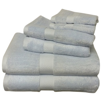 6-PC Super Soft Rayon Bamboo Cotton Towel Set, Baby Blue