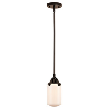 Innovations Dover Noveau 1 Light 4.5" Mini Pendant, ORB/Frosted