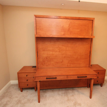 Siena Murphy Wall Bed with Shelf Leg, Nightstands, Attached Desk