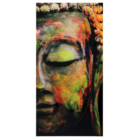 Buddha Wall Art Frameless Free Floating Tempered Art Glass