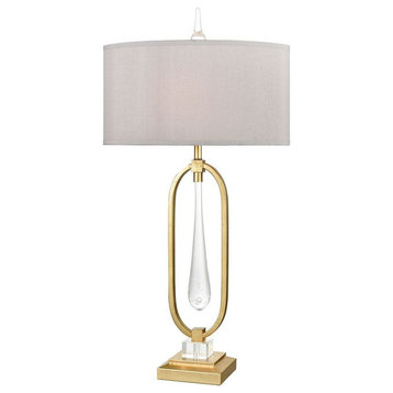 Transitional Style - Hand-formed Glass and Metal 1 Light Table Lamp - 36 Inches