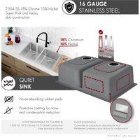 STYLISH 31 inch Double Bowl Undermount Stainless Steel Kitchen Sink