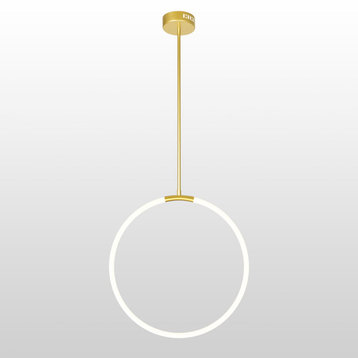 Hoops 1 Light LED Chandelier with Satin Gold finish