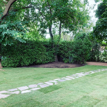 Backyard Re-Sodding with Flagstone Path and Gardens