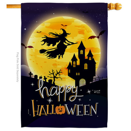 Witchy Halloween Fall Halloween House Flag