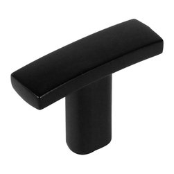 Cosmas - Cosmas 2363FB Flat Black Subtle Arch Cabinet T Knob - Cabinet And Drawer Handle Pulls