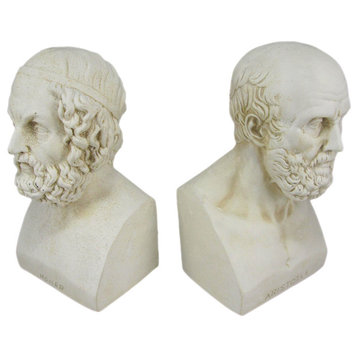 Aristotle And Homer Bust Bookends Greek Philosophy