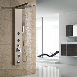 Contemporary Massage Shower Panel with Brushed Nickel Finish - Shower Panels And Columns
