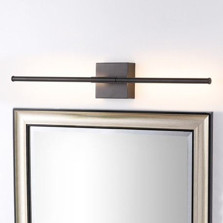 Makena 28" Dimmable Integrated Led Metal Wall Sconce, Black