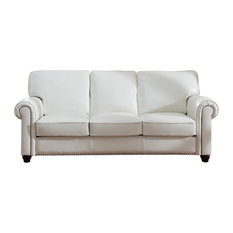 Ivory Leather Sofas Houzz 1st Avenue Pembrooke Leather Craft Sofa Ivory White Sofas