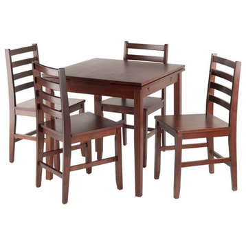 Winsome Pulman 5-Piece Extendable Solid Wood Dining Set - Walnut