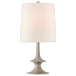 Visual Comfort & Co. - Lakmos Medium Table Lamp in Burnished Silver Leaf with Linen Shade - The Lakmos by AERIN is an elegant play on modernist sculpture. The series features a sconce, pendant, table and floor lamps with curved designs that are both whimsical and sophisticated. Ideal illumination for almost any room in the home.