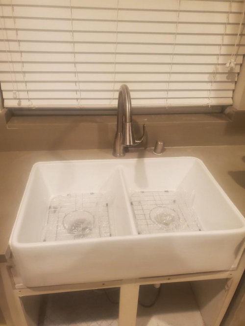 Please Help!!! Farmhouse sink installed wrong