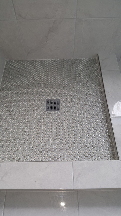 Penny Tile Looks Askew, How To Install Penny Round Tile Floor