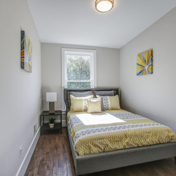 Basement remodel with bedroom space, closet space, living area, Kansas