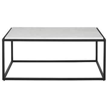 Uttermost Vola Modern White Marble Coffee table