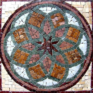 Accent Flower Mosaic Panel, Blom, 12"x12"
