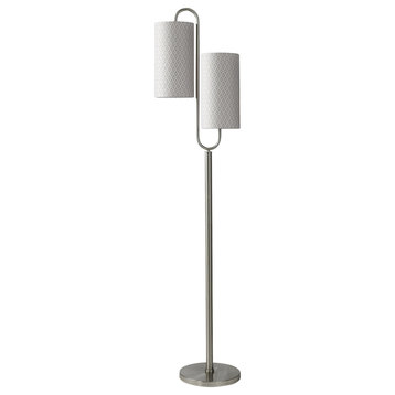StyleCraft Modern Steel Floor Lamp With Brushed Steel Finish L732267DS