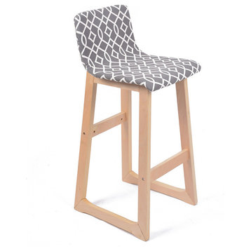 Chelsea Contemporary Wood/Fabric Barstool - Moroccan Interlaced