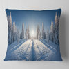 Majestic White Winter Landscape Landscape Printed Throw Pillow, 16"x16"