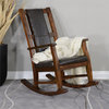 Sunny Designs Savannah Farmhouse Mahogany Wood Rocking Chair in Dark Brown