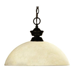 Z-Lite - Z-Lite 100701BRZ-DGM14 1-Light Pendant - Pendant Lighting