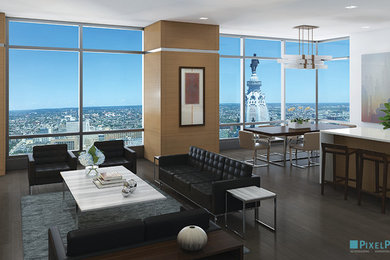 Inspiration for a modern living room remodel in Philadelphia