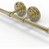 Que New Collection Double Roll Toilet Tissue Holder, Unlacquered Brass