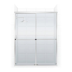 Challenger Series Bypass Shower Door (PLATINUM/CLEAR) by Coastal - Shower Doors