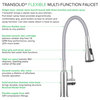 Transolid Kitchen/Laundry Faucet With Dual Spray and Flex Neck, Brushed Nickel/G