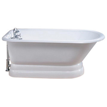 Cheviot Products Cast Iron Bathtub With Pedestal Base and Faucet Holes