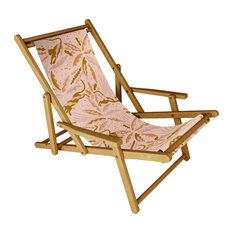 Deny Designs Evamatise Panthers and Tropical Plants, Blush Sling Chair