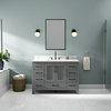 Kendall Gray Bathroom Vanity, 48", Base Only