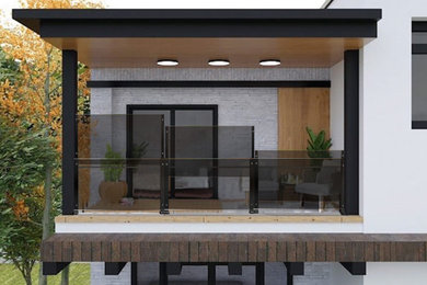 Design ideas for a midcentury balcony in Other.