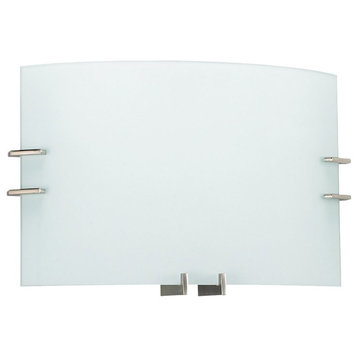 Signature 2 Light LED Brushed Nickel Frosted Glass ADA Wall Sconce Light