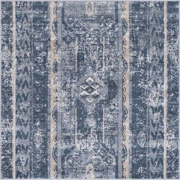 Transitional Ambrose Area Rug, Tropical, Square 4'
