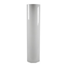 Glass Cylinder Vase, White, 26"x6", 1 Piece