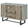 Abelardo 3-drawer Accent Cabinet Weathered Oak and Cement